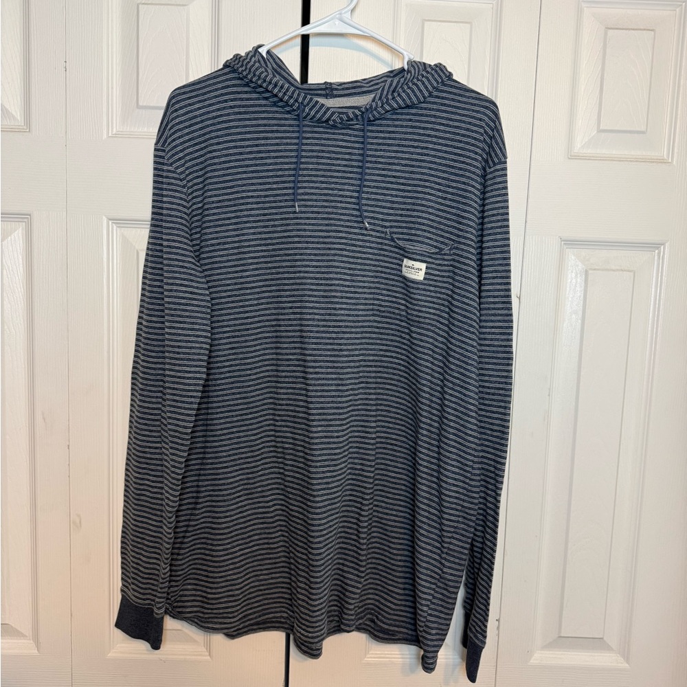 Quicksilver Striped Blue Hoodie‎